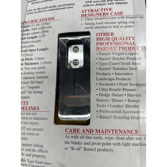 Barnel Z130+C Folding Saw Pocket Saw, 5.25” Straight Blade Tiger Tooth W/ case - Picture 3 of 7